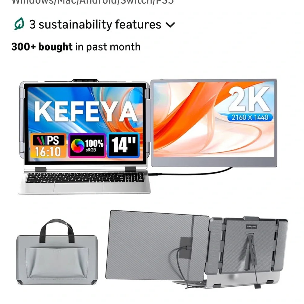 Keefya Laptop Monitor Extender 14”
